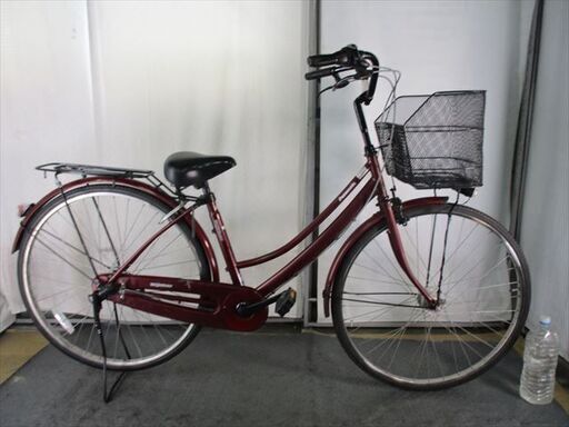 D528★限定特価★ 中古自転車 Panasonic【　27インチ　軽快車　えんじ　3段　LEDオートライト 】