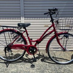 新品☆未使用】 ママチャリ オートライト 26インチ シマノ製6段変速  