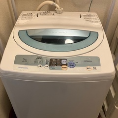 【成約済】 HITACHI 洗濯機　5㎏　ラック付き