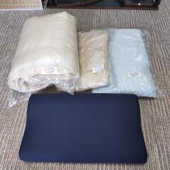 新品 布団4点セット 掛け布団、敷きパット、タオルケット、低反発枕