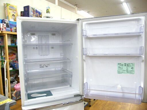 MITSUBISHI 3ドア 冷蔵庫 2014年製 335L MR-C34Y 白 ホワイト 300L