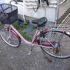 子乗せ自転車　26インチ　ピンク　ママチャリ 