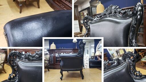 e15　美品！！！イタリア製　本革　猫脚　ロールアームシングルソファ 美品＊シングルソファ e15 美品！！！イタリア製 本革 猫脚 ロール