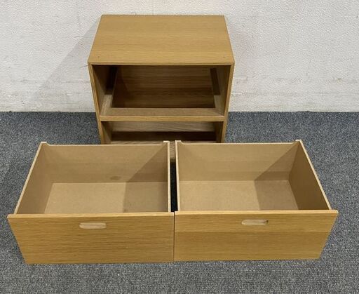 無印良品/MUJI スタッキングシェルフ カスタム品 専用引出4つ オーク材  