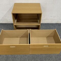 無印良品/MUJI スタッキングシェルフ カスタム品 専用引出4つ オーク材 オープンラック 収納家具 間仕切 中古家具 店頭引取歓迎 R8323