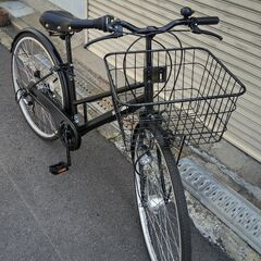 美品☆Kon\'s Labo[コンズ ラボ]スラッシュ27吋 シティサイクル 外装6段/LEDオート(マットブラック)