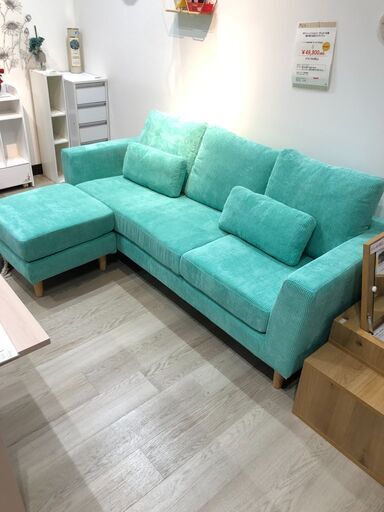 ポケットコイル＆コーデュロイ仕様　組み替え自在カウチソファ