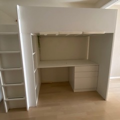 家具 デスク 収納付きロフトベッド