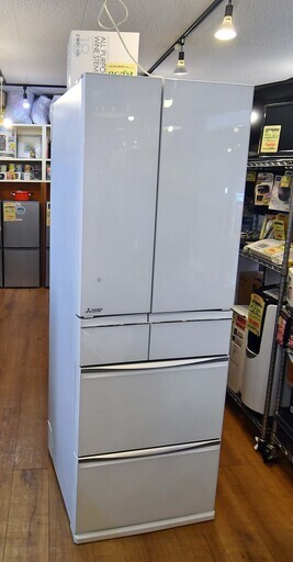 ●近郊格安配送(^^♪●AI搭載(^^♪●三菱　6ドア　フレンチドア　455L　冷蔵庫　MR-MX46E　中古品●相模原　横浜　神奈川●瞬冷凍●