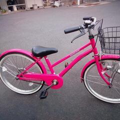 20インチ　ピンク　女の子自転車　LEDライト