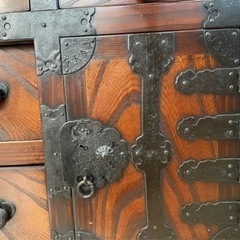 MC102【加賀箪笥】和箪笥 欅 ケヤキ 95cm× 40cm× 90cm 金具装飾 