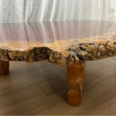 MD152【希少】花梨 瘤杢 座卓 幅130cm 厚さ5cm
