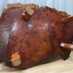 MD152【希少】花梨 瘤杢 座卓 幅130cm 厚さ5cm
