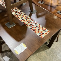 ダイニング5点セット モザイクタイル ダークブラウン色 良品