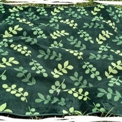ラグ　マット　200✖️240cm  緑色の植物柄
