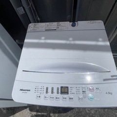 【リサイクルサービス八光】2021年製　ハイセンス　4．5kg 全自動洗濯機　ホワイト HW-E4503