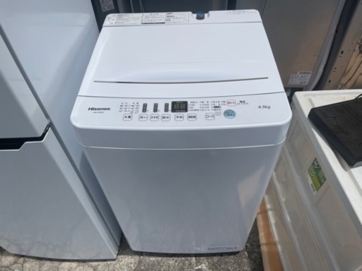 【リサイクルサービス八光】2021年製　ハイセンス　4．5kg 全自動洗濯機　ホワイト HW-E4503