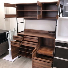 3枚扉レンジボード ブラウン×ブラック【トレファク堺福田店】