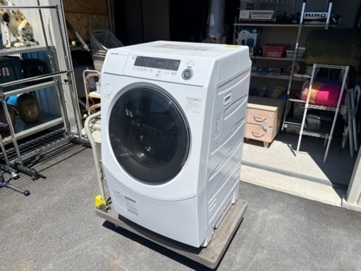 SHARP 2022年製 ドラム式 電気洗濯乾燥機 ES-H10F-WR 洗濯10Kg 乾燥6Kg 右開き 稼働確認済 中古品 ③