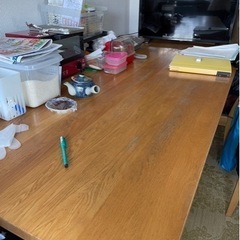 写真ダイニングテーブルの研磨&再塗装