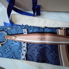 【他ルートで終了】未使用★ルイヴィトン★バンドー(スカーフ) モノグラム★ネイビー系★都内百貨店購入200%正規品★一式つき