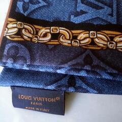 【他ルートで終了】未使用★ルイヴィトン★バンドー(スカーフ) モノグラム★ネイビー系★都内百貨店購入200%正規品★一式つき