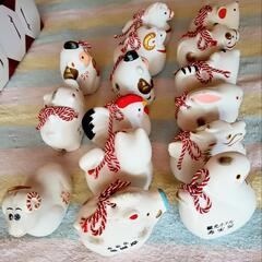 すみれ旅館の干支鈴入り焼き物コンプリートセット