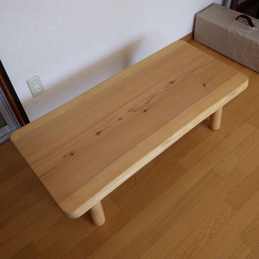 無垢材使用　一枚板　ローテーブル　ベンチや作業台にも♪　配達設置対応