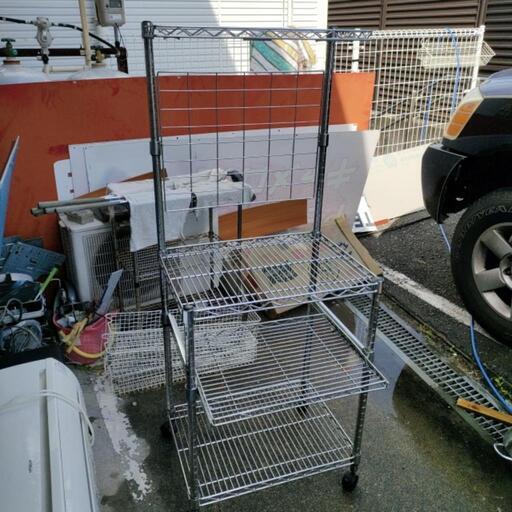 キッチン棚 メタルラック メタルシェルフ スチールラック 高さ150cm 奥行き45cm 幅60cm 収納引出し付