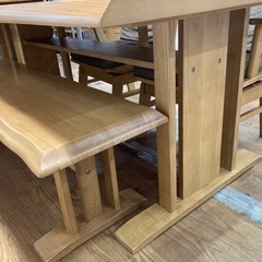 ニトリ ダイニング4点セット 回転式チェア&ベンチ 中古