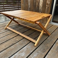 美品　ニトリ　木製折りたたみローテーブル
