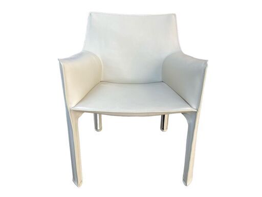 【現金のみ】Cassina カッシーナ413 CAB キャブ アームチェア アイボリー本革 マリオベリーニ