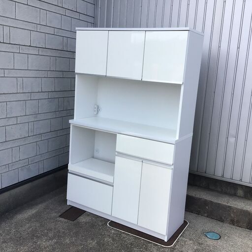 食器棚 キッチン収納 レンジ台 カウンター 白