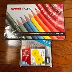 三菱鉛筆 uni 色鉛筆36色   水彩色鉛筆12色  未使用品