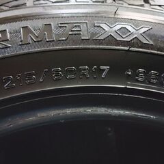 走行短め DUNLOP WINTER MAXX SJ8 215/60R17 17インチ スタッドレス 4本 T31エクストレイル デュアリス クロスロード　(KTN066)