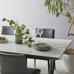 大塚家具［幅179cm］ダイニングテーブル「レイラ」セラミック天板 ホワイト色