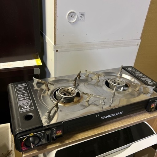 yanchuan カセットコンロ2口　キャンプに！ガスコンロ