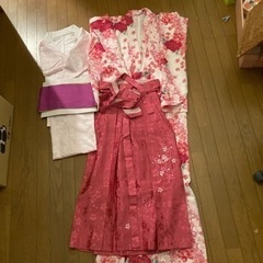 卒業式　袴　着物　はかまセット　ピンク　花柄