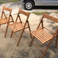 IKEA 木製折りたたみ椅子1脚500円 3脚1000円