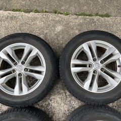 H516-1)225/60R17+エクストレイル17インチアルミ中古4本セット！7J-17+40