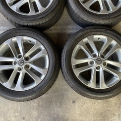 H518-1)215/55R17+ニッサンジューク17インチアルミ中古4本セット！7J-17+40！バリ山！