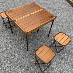 ロゴス　木製　テーブルセット