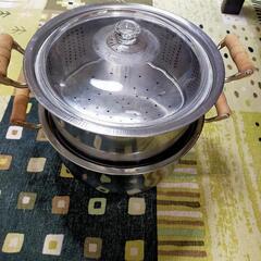 調理鍋 両手鍋 蒸し器 2段  直径27/29cm深型鍋 調理器具