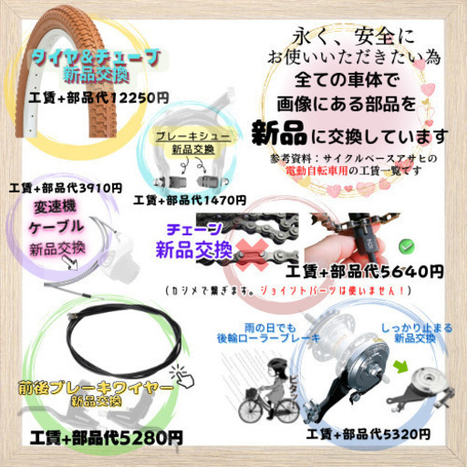 新品部品☺整備士*防犯登録 電動自転車 TC ヤマハ パスキスミニアン