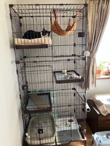 【美品】キャットケージ３段