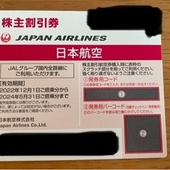 JAL飛行機片道半額チケット2枚