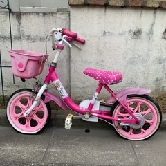 格安　子供　14インチ　自転車　ピンク女の子　クリスタルキャンデ...