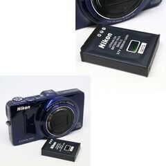 通電確認済み Nikon COOLPIX S9300 ネイビーブルー 本体＋Liバッテリー 光学18倍 1602万画素 3.0型モニター GPS コンパクトデジカメ コンデジ 札幌市 清田区 平岡