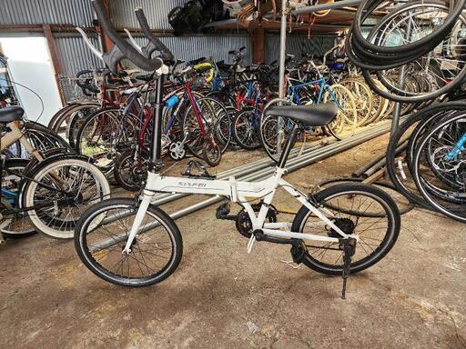 折りたたみ自転車　ロードバイク　２０インチ　フレーム　アルミ　白　配達可能