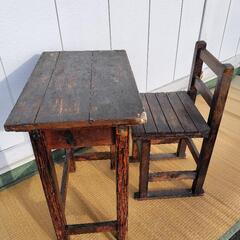 昭和の学校　机椅子セット　アンティーク　ビンテージ